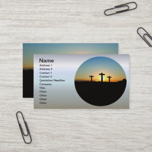 Die Kreuzigungs-Kreuze am Sonnenuntergang Visitenkarte