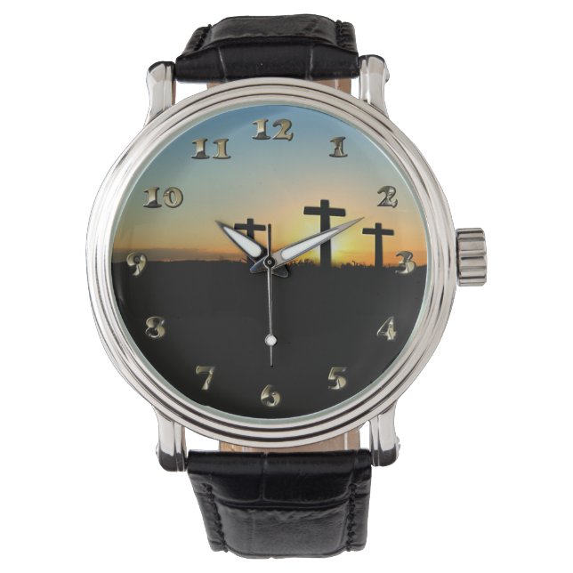 Die Kreuzungen bei Sonnenuntergang Armbanduhr (Vorderseite)