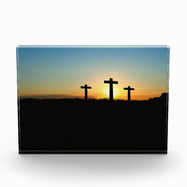 Die Kreuzungen bei Sonnenuntergang Fotoblock (Vorderseite)