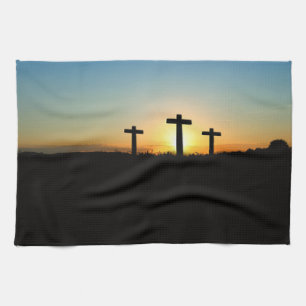 Die Kreuzungen bei Sonnenuntergang Geschirrtuch