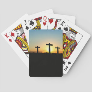 Die Kreuzungen bei Sonnenuntergang Spielkarten