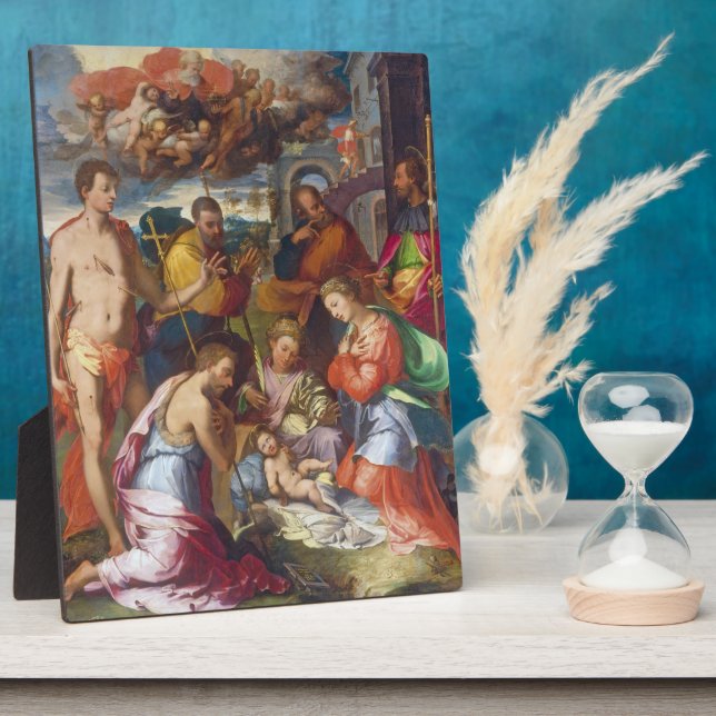 Die Krippe, 1534 (Öl auf Tafel) Fotoplatte (Seite)