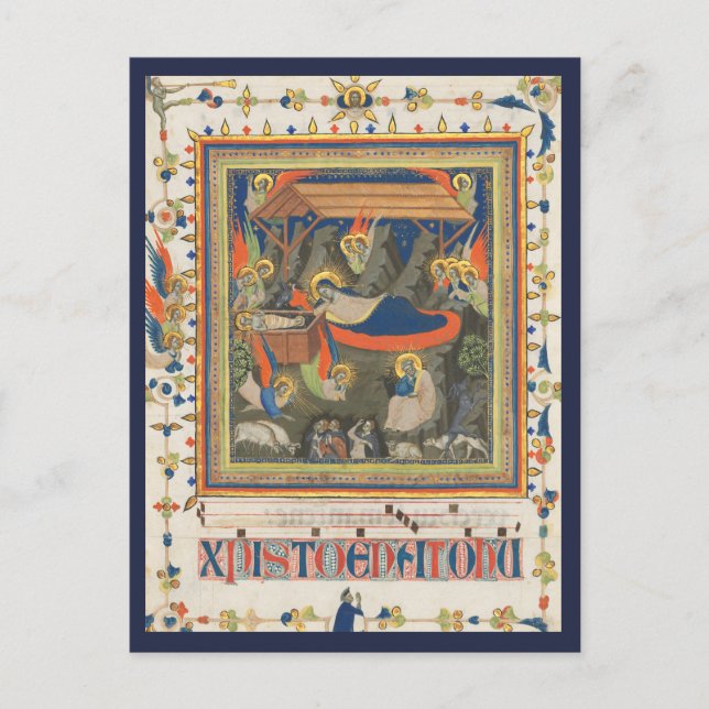 Die Krippe c.1340 | Blue Beach Song™ Postkarte (Vorderseite)