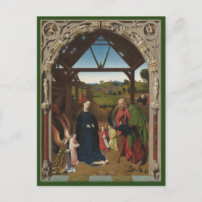 Die Krippe c.1450 | Blue Beach Song™ Postcard Postkarte (Vorderseite)