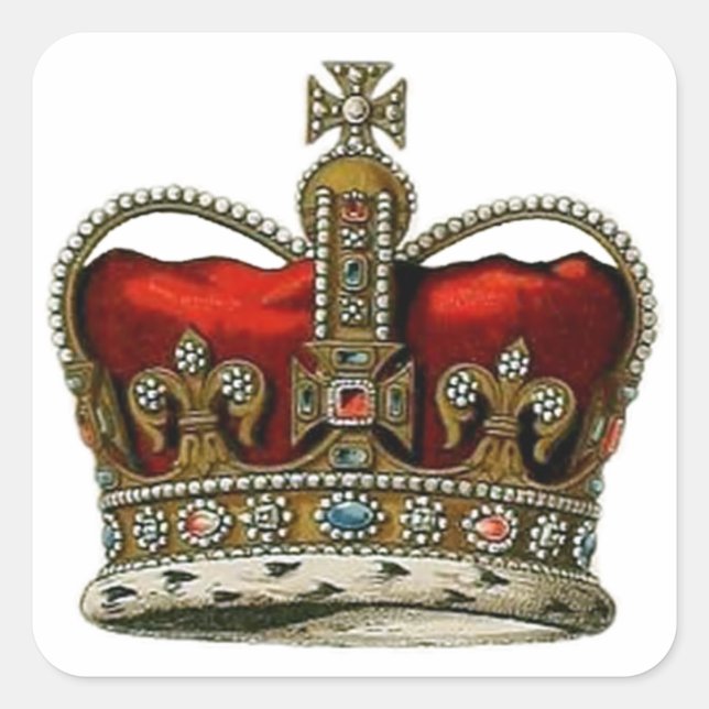 Die Krone der Königin Quadratischer Aufkleber (Vorderseite)