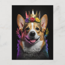 Die Krone der Korgis - Hunde-Kunst-Postkarte