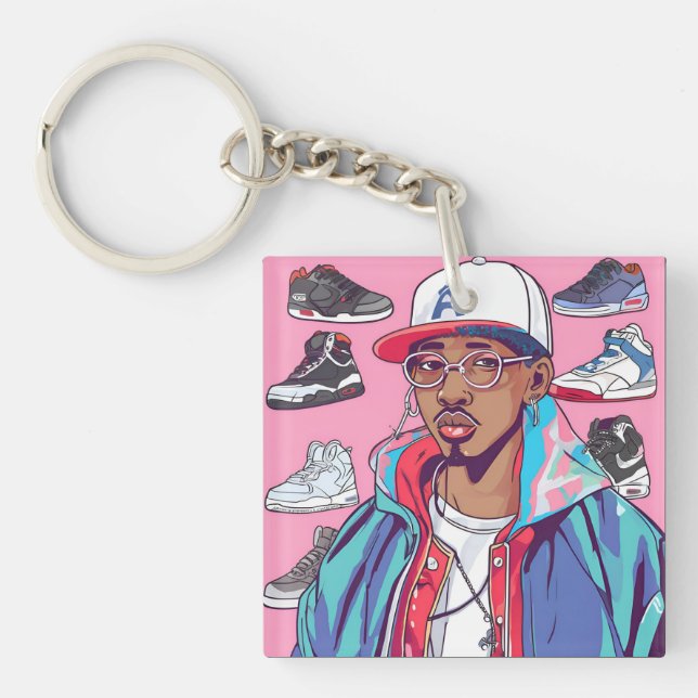 Die Krone ist der T - Shirt der schweren Männer Schlüsselanhänger (Vorderseite)