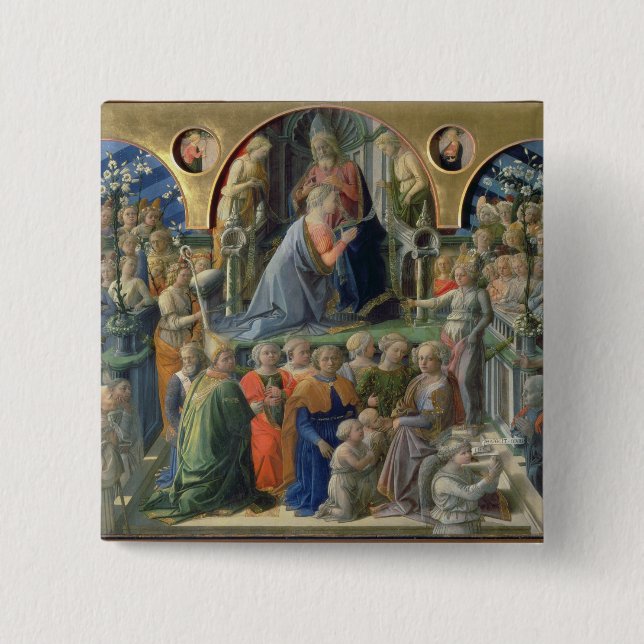 Die Krönung der Jungfrau, 1441-7 (Tempera auf p Button (Vorderseite)