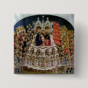 Die Krönung der Jungfrau in Paradies, 1438 Button
