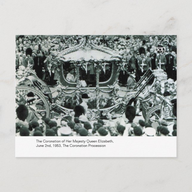 Die Krönung der Königin Elisabeth Postkarte (Vorderseite)