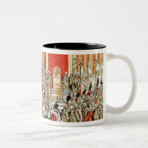 Die Krönung von Leopold II in Bratislava Zweifarbige Tasse