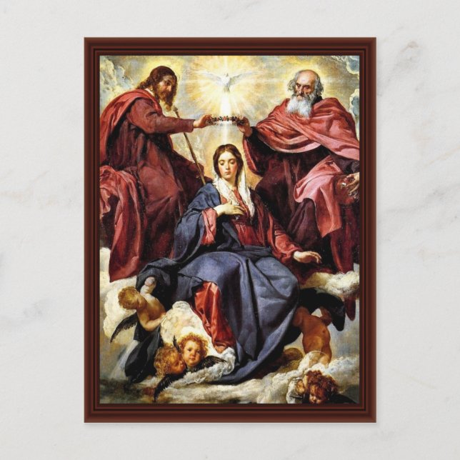 Die Krönung von Mary durch Diego Velázquez Postkarte (Vorderseite)
