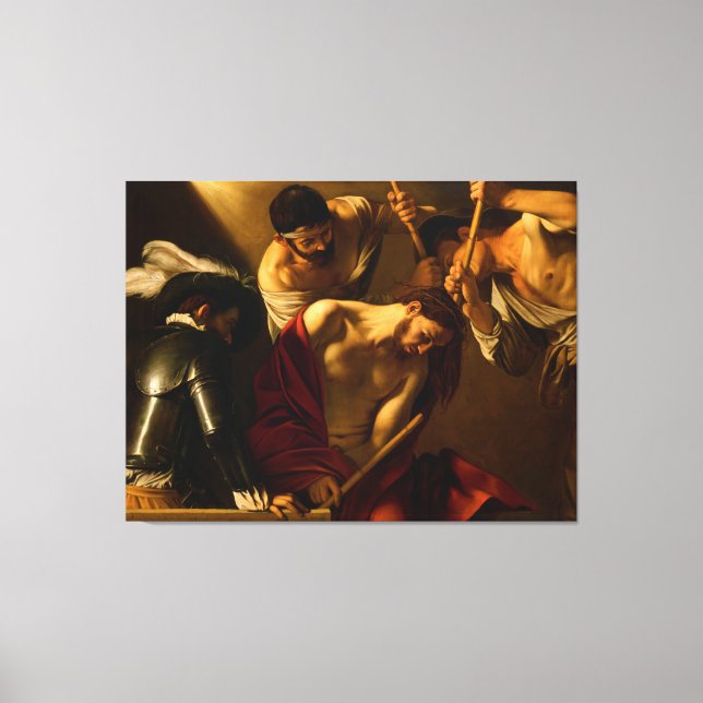 Die Krönung von Thorns von Caravaggio (1602-1604) Leinwanddruck (Vorderseite)
