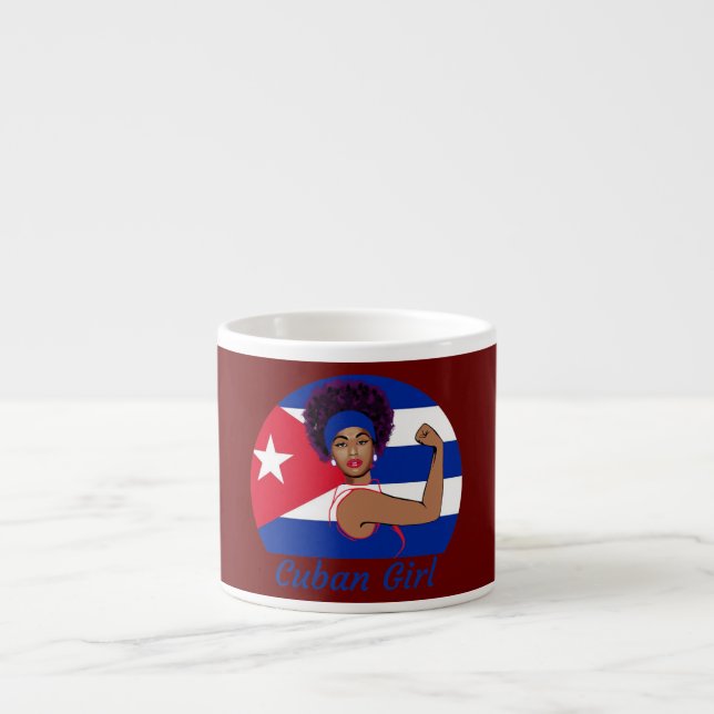 Die kubanische Girl-Fahne "Strong Cubanita Free Cu Espressotasse (Vorderseite)
