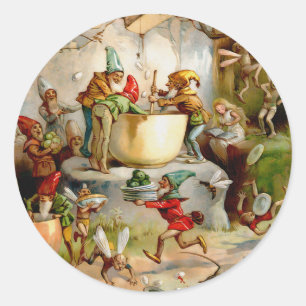 Die Küche der Gnome - 1895 Runder Aufkleber