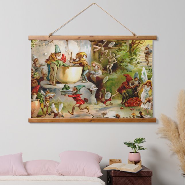Die Küche der Gnome - 1895 Wandteppich Mit Holzrahmen (Schlafzimmer)