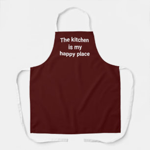Die Küche ist meine glückliche Place Maroon Schürz Schürze