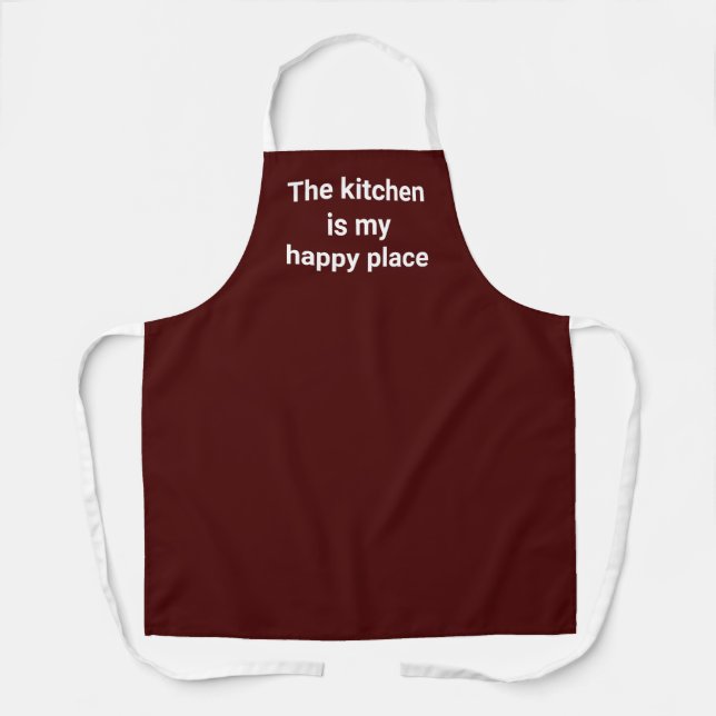 Die Küche ist meine glückliche Place Maroon Schürz Schürze (Vorderseite)