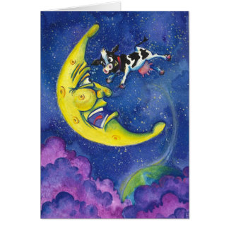 die Kuh sprang in den Mond