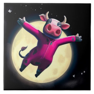 Die Kuh sprang über den Mond - Kinderzelt Fliese