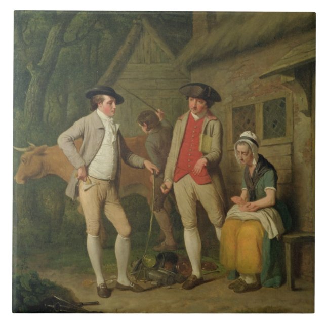 Die Kuh und die Waren Witwecostards, Distrained Fliese (Vorderseite)