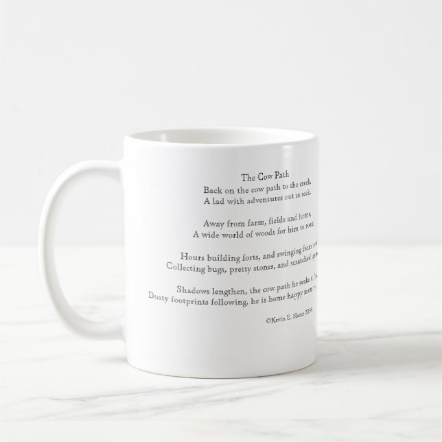 Die Kuh-Weg-und Gedicht-Kaffee-Tasse Kaffeetasse (Links)