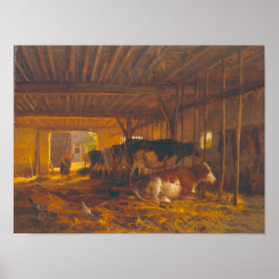 Die Kuhhalle, 19. Jahrhundert Poster