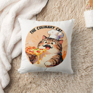 Die kulinarische Katze mit Pizza-Katze-Koch, der P Kissen