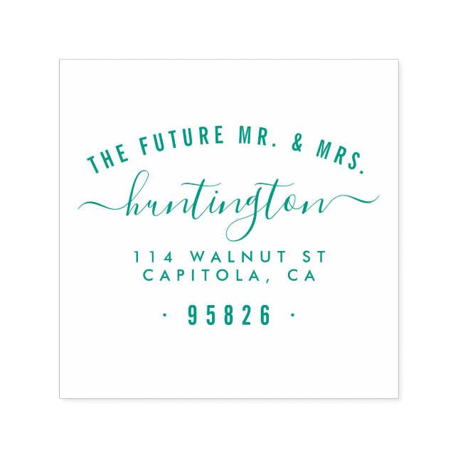 Die künftige Rücksendeadresse von Mr. & Mrs. Typog Permastempel (Design)