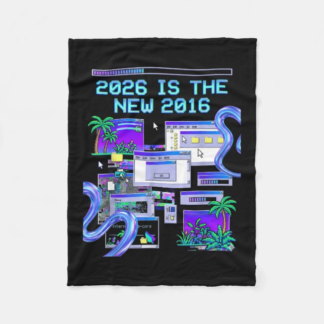 Die Kunst 2016 Vaporwave Pixel Computer Ästhetik Fleecedecke (Vorderseite)
