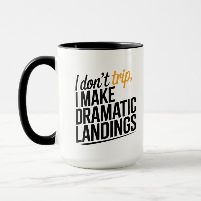 Die Kunst der dramatischen Landung. Tasse (Links)