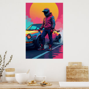 Die Kunst der Geschwindigkeit: Pop Street Racer Poster