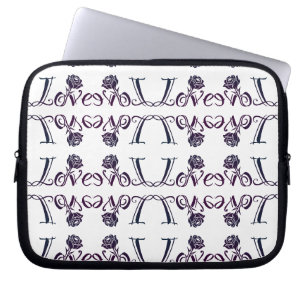 Die Kunst der Liebe: Elegante Briefe und blühende Laptopschutzhülle