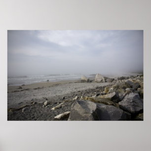 Die Kunst der Ozeane, Sandstrände und Nebel Poster