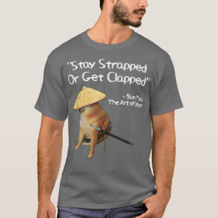 Die Kunst des Kriegsmammes klopfte Samurai Doge  T-Shirt