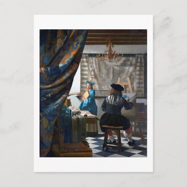 Die Kunst des Malens, Johannes Vermeer, 1666-1667 Postkarte (Vorderseite)
