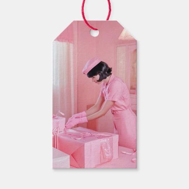 Die Kunst des rosa Geschenkes Geschenkanhänger (Vorderseite)