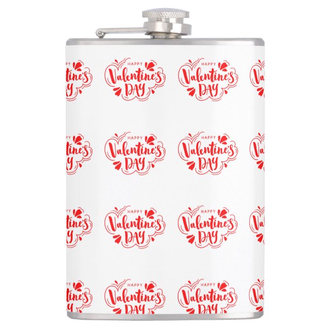 Die Kunst des Roten Pixels zum Valentinstag Flachmann (Vorderseite)