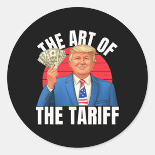 Die Kunst des Zollhandels Trump Mann Frau Liberat Runder Aufkleber