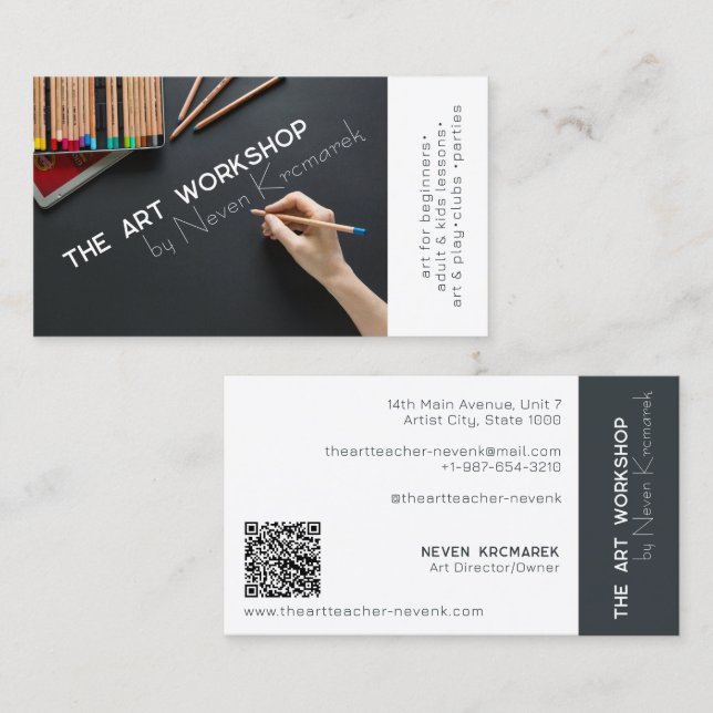 Die Kunsthandwerkskarte White Artist Visitenkarte (Vorne/Hinten)