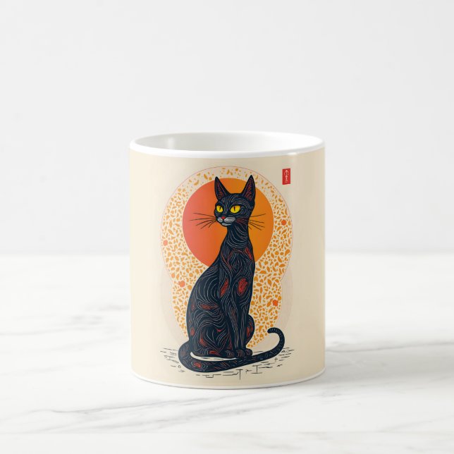 Die künstlerische Katze Kaffeetasse (Mittel)