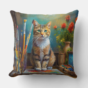 Die künstlerische Katze Kissen