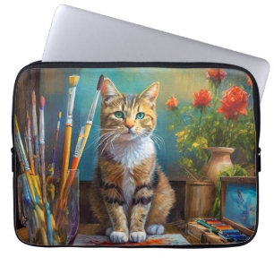 Die künstlerische Katze Laptopschutzhülle