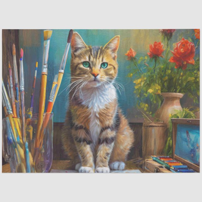 Die künstlerische Katze Seidenpapier (Vorderseite)
