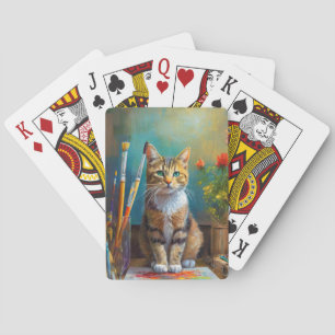 Die künstlerische Katze Spielkarten