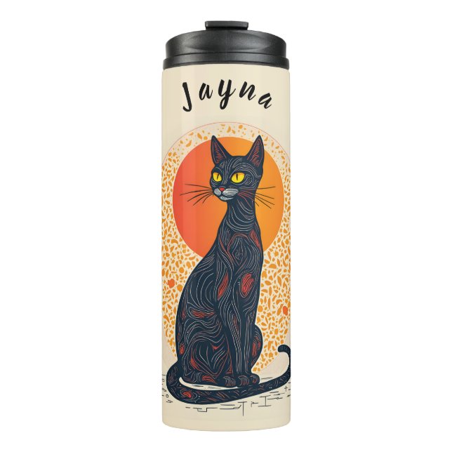 Die künstlerische Katze Thermosbecher (Vorderseite)