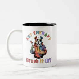 Die Kunsttherapie lässt es aus, der Kunsttherapeut Zweifarbige Tasse