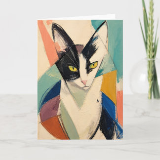 Die kunstvolle Smoking-Katze Karte