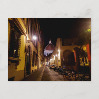Die Kuppel der Kathedrale von Florenz bei Nacht Postkarte