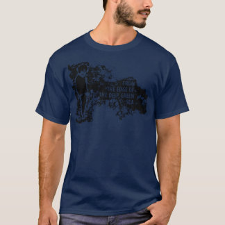 Die Kur vom Rand des Tiefen Grünen Schwarzes T-Shirt